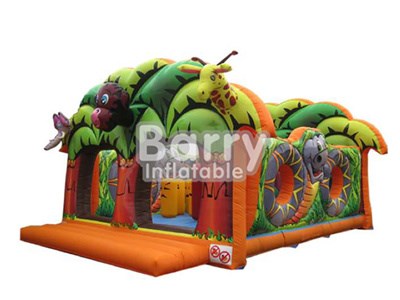 Outdoor Commercial Grade Jungle Kingdom Small Inflatable Playground With Slide BY-IP-016